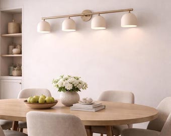 Aplique de baño moderno de latón: aplique de pared artesanal de dos luces para espejo de baño, isla de cocina y decoración minimalista.