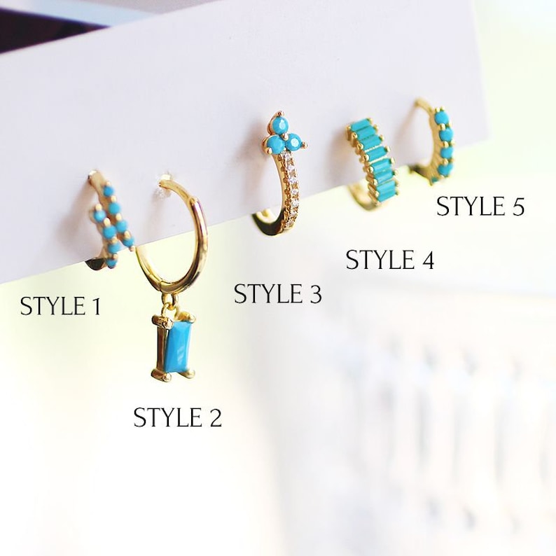 18k Gold Turquoise Earrings Turquoise Flower Earring - Etsy