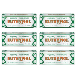 Euthymol Original Zahnpasta 75mlx6, Anti-Plaque, Antibakteriell, Kariesschutz