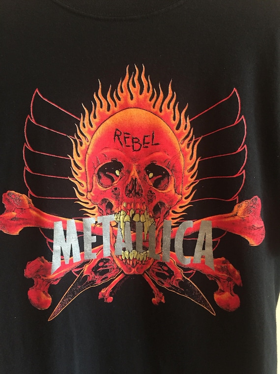 1997 metallica rebel t-shirt designed by pushead.… - image 2