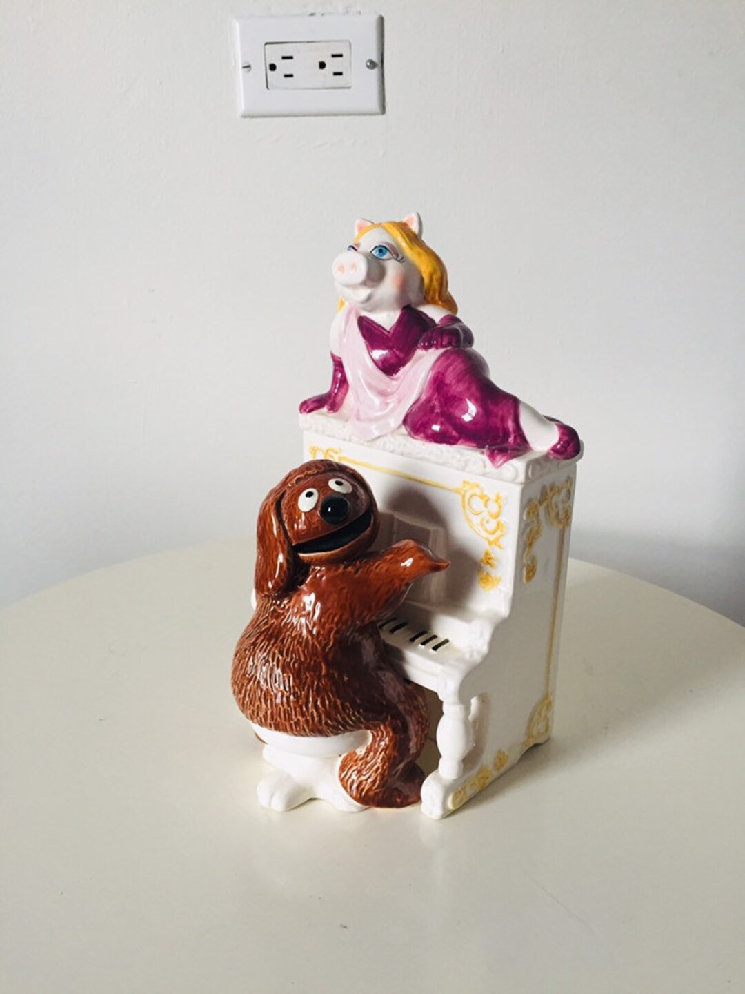 Muppets Ceramic Miss Piggy and Rowlf Piano Trinket Box. - Etsy