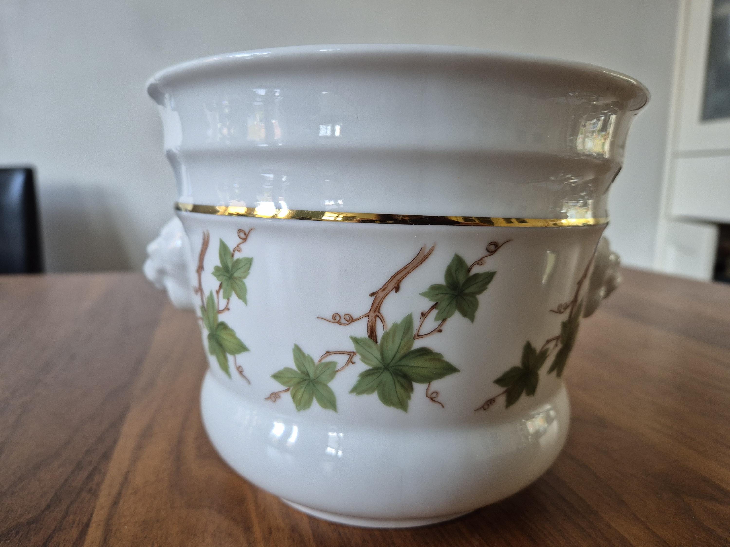 Perfectly Preserved Large Cache Pot With Gold Rim and Ivy (hebe) - Etsy