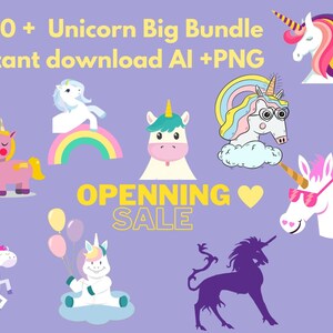 Digitale download, Eenhoorn, Clipart bundel, instant download, Planner stickers, Kaarten, Prints, Clipart Bundel, Clinpart PNG, JPG, PNG,
