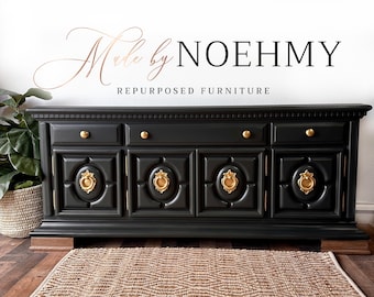 SOLD!! Black Dresser: Repurposed TV Console, Buffet, Sideboard