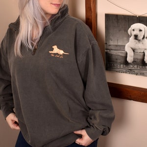 Golden Labrador Clothing Gifts Embroidered Ladies Organic Full Zip Hoodie