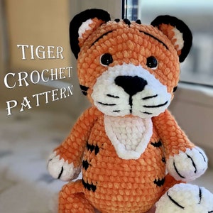 Tiger Crochet Pattern ENG PDF/Crochet pattern Tiger/Amigurumi Tiger  pattern PDF tutorial/Stuffed Tiger plush pattern amigurumi animals/diy