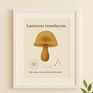Vintage-Style Mushroom Wall Art • Surreal Botanical Fungi Print • Latin Mushroom Poster • Cottagecore Digital Download