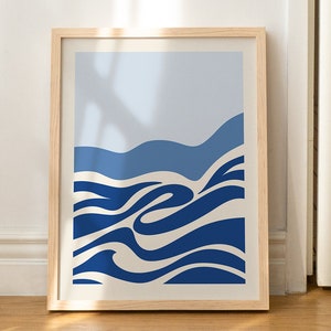 Arte mural con impresiones oceánicas: impresión abstracta de olas / Decoración costera, descarga digital / Arte surfero, impresión de playa, arte mural acuático, póster moderno del océano