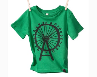 Organic Cotton Top ||| Ferris wheel green