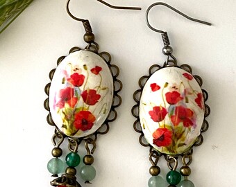 Watercolour-Inspired Boho Botanical Earrings