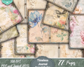 77 Vintage Journal Pages, Seamless, Full size Vertical, Envelopes, Cards, Envelopes, Printable,Scrapbook Craft,Ephemera, Kit, Pages,download