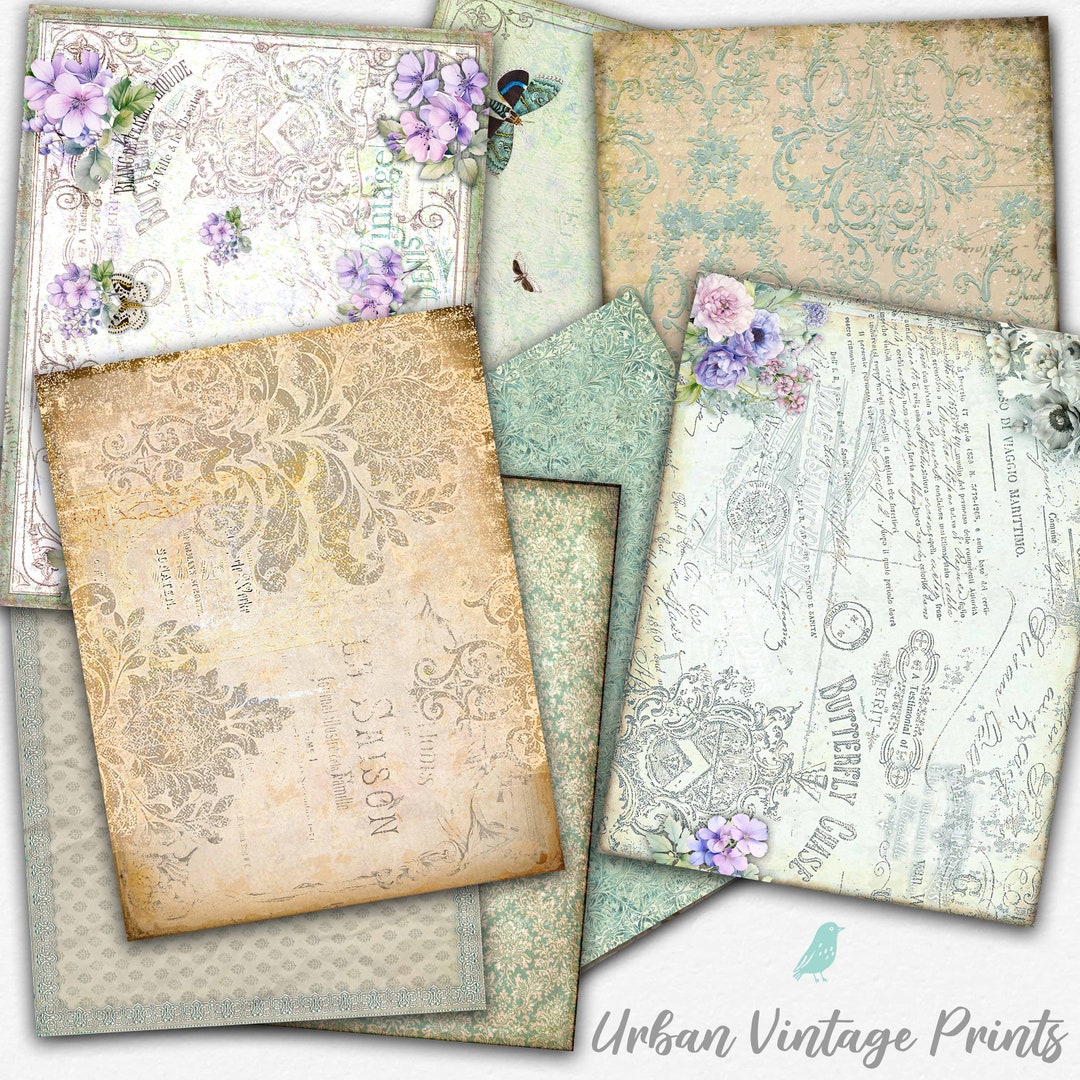 Vintage Writing Paper Pack, Decorative Paper Pack, Printable Paper Pack