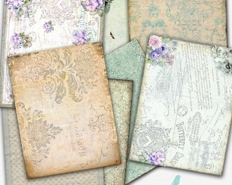 Vintage Writing Paper Pack, Decorative Paper Pack, Printable Paper Pack, Wrapping Paper, Scrapbook Paper Pack, Vintage Paper Pack 102