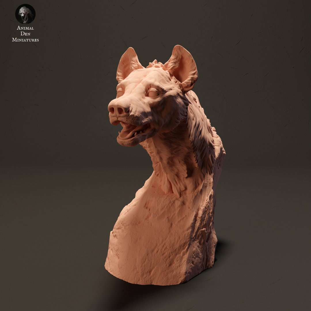 Spotted Hyena Bust Animal Den Miniatures Dnd 3D Resin Printed RPG