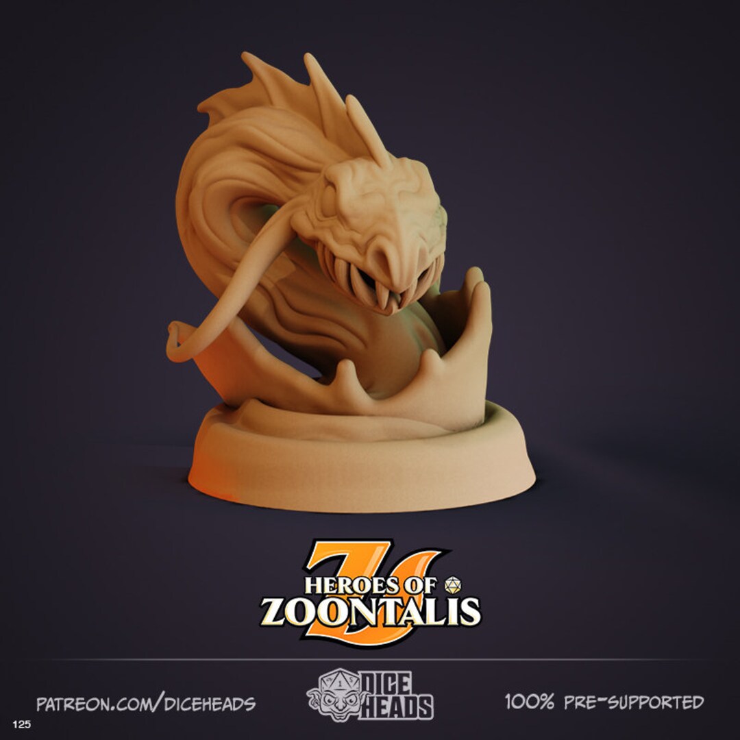 Water Weird Dice Heads Dnd Zoontalis 3D Resin Printed RPG Pathfinder