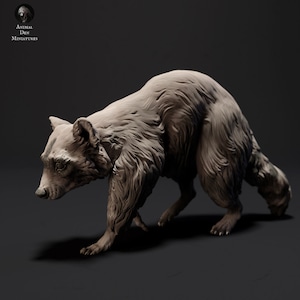 Common Raccoon • Unpainted • Animal Den Miniatures • DnD • 3D Resin Printed • RPG • Pathfinder • Wild Shapes • Dungeons and Dragons