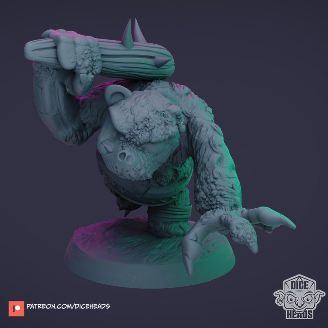 Zombie Bear Dice Heads Dnd Zoontalis 3D Resin Printed Etsy