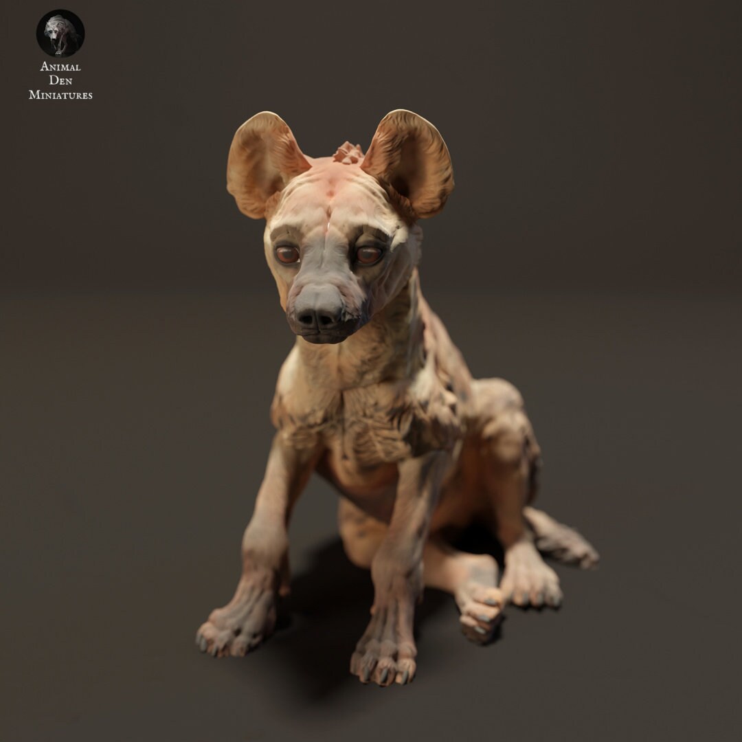 Spotted Hyena Pup Unpainted Animal Den Miniatures Dnd 3D Resin Printed