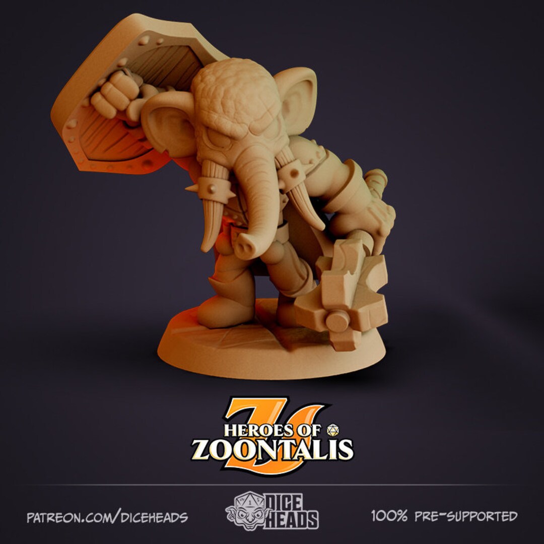 Luxodon Cleric Dice Heads Dnd Zoontalis 3D Resin Etsy