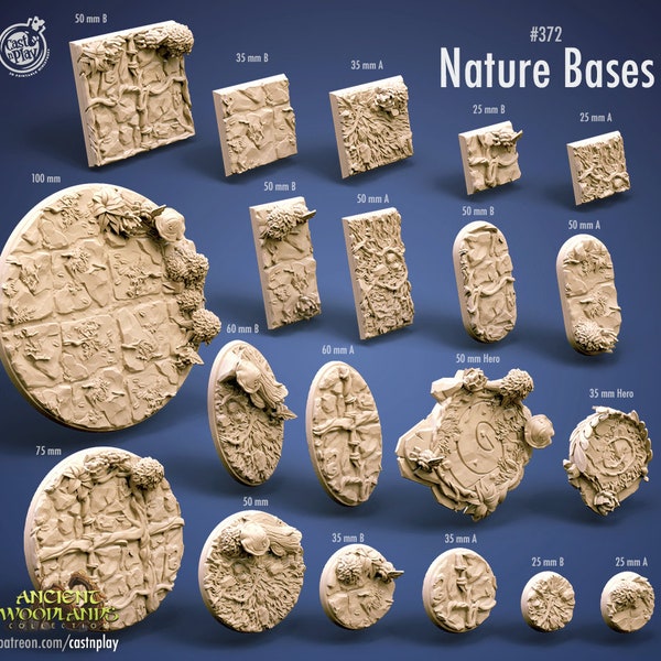 Nature Bases • Cast N Play • DnD • 3D Resin Printed • RPG • Pathfinder • Miniature • Tabletop • Dungeons and Dragons