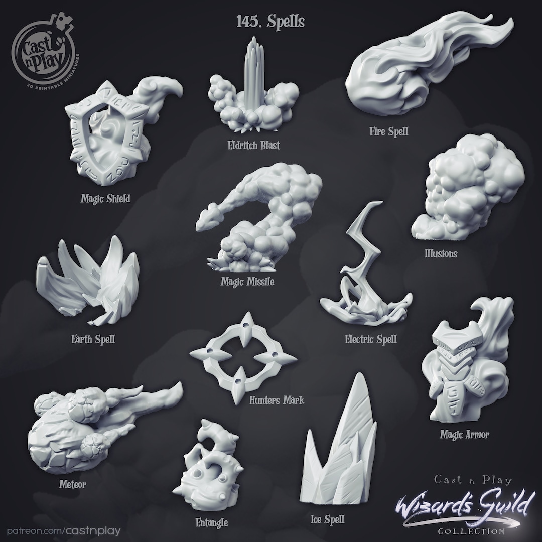 Endless Spell Set Cast N Play Dnd 3D Resin Printed RPG Pathfinder Miniature Tabletop Dungeons