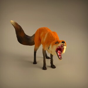 Red Fox • Unpainted • Animal Den Miniatures • DnD • 3D Resin Printed • RPG • Pathfinder • Wild Shapes • Dungeons and Dragons
