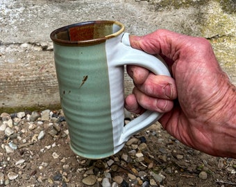 Handmade Ceramic Mug ~12oz, for coffee, tea, other hot drinks - wheelthrown stoneware pottery