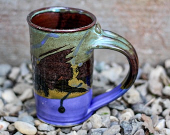 Handmade Ceramic Mug Rim- 12oz - Pottery coffee or tea mug wheelthrown from stoneware