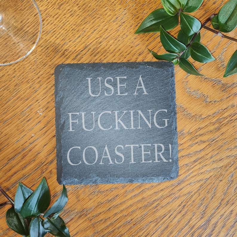 Slate Coaster Rude Funny Rude Slate Coaster: Laser Engraved Gift - Etsy