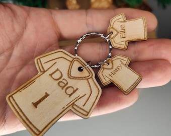 Personalised Football Shirt Keyring, Engraved Team Gift
