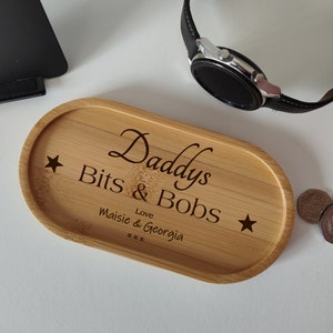 Bandeja de baratijas personalizada Bits and Bobs para papá, abuelo, taidero, abuelo Bandeja de monedas de bolsillo