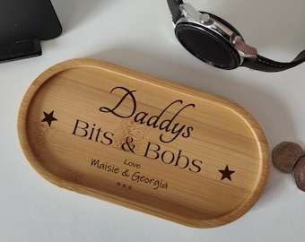 Personalised Bits and Bobs trinket tray for Daddy, Grandad, Taid, Grandpa Dad Pocket stuff coin tray