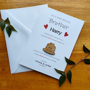 Carte d'anniversaire personnalisée, poème cadeau avec jeton de gâteau, souvenir pour petit ami, petite amie, femme, mari, amis, elle, lui