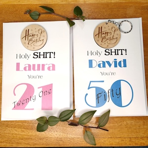 Carte d'anniversaire personnalisée avec cadeau pour tout âge, anniversaire 18e, 21e, 30e, 40e, 50e, etc. pour lui et elle