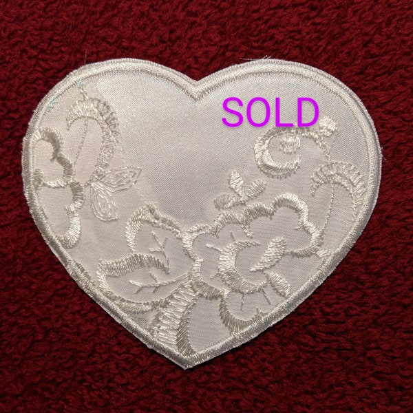 Heirloom Heart iron on - Wedding Dress Repurposing, Bride, Accessories, Lace, Satin, Upcycle, Heirloom, Memory