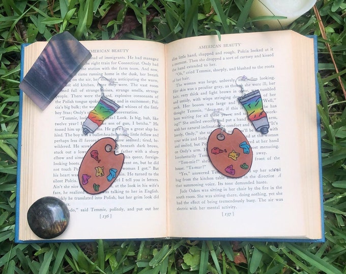 Rainbow paint earrings