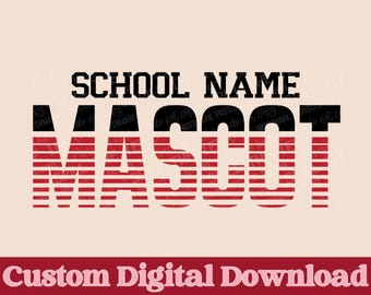 CUSTOM School Mascot Design PNG File, School Spirit PNG