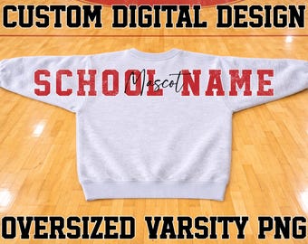 CUSTOM OVERSIZED School Mascot Design PNG File