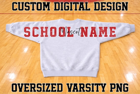 CUSTOM OVERSIZED School Mascot Design PNG File