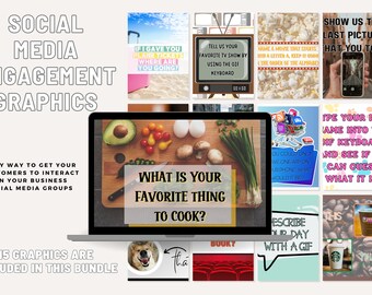 15 grafik angażujących grupy w mediach społecznościowych, Facebook, Instagram, cyfrowe PNG