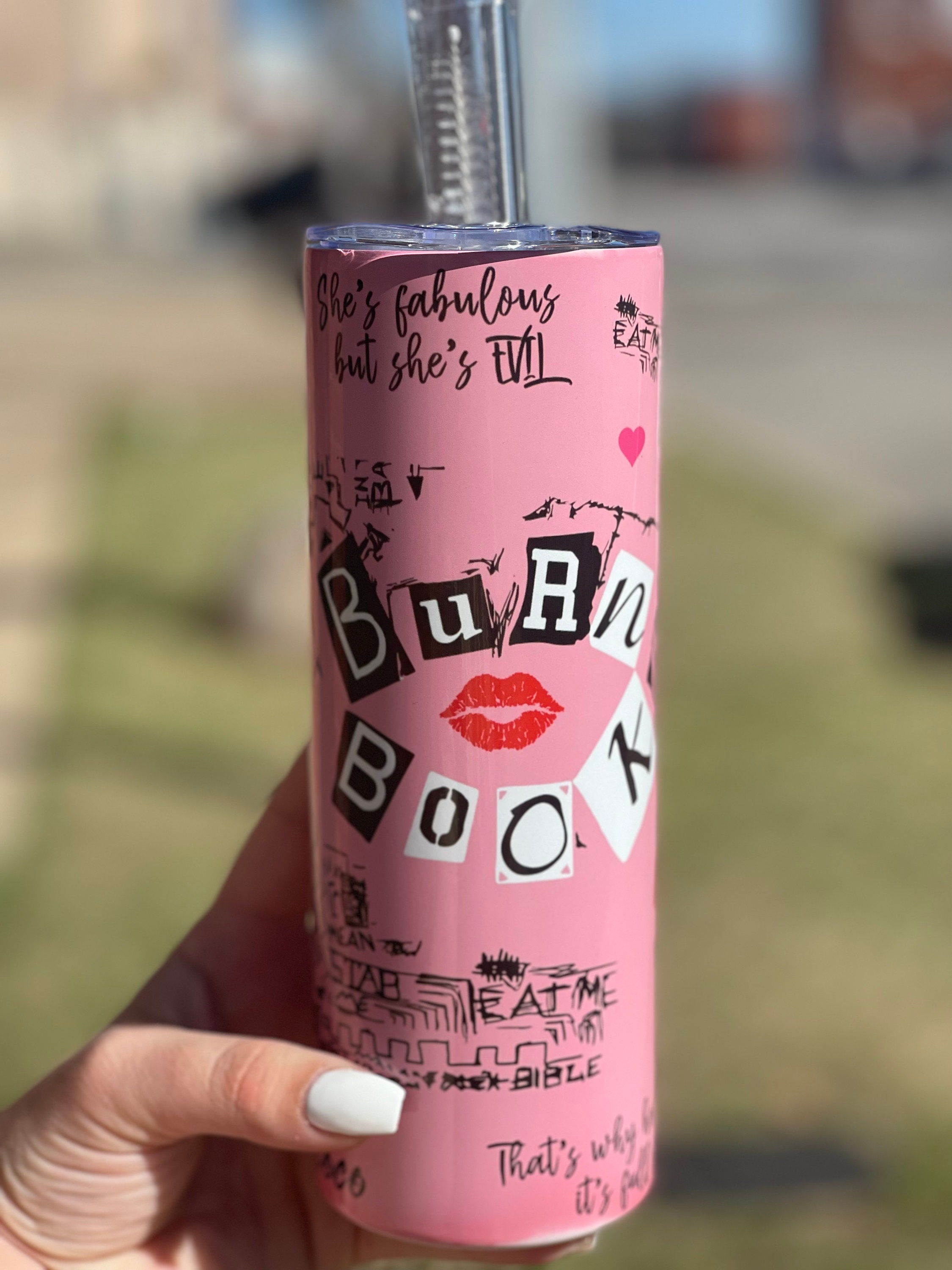 Burn Book Pink Tumbler Cute Movie Tumbler Gifts for Women 