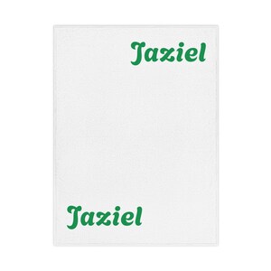 Personalized Name Blanket Toddler Blanket | Custom Green Script Name