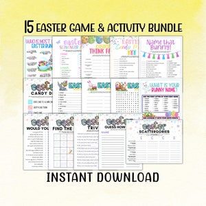 Easter Games Bundle Printable Easter Games for Easter Office Party ...