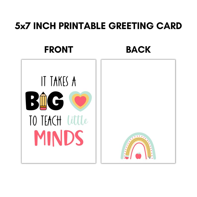 Teacher Appreciation Printable Card Last Day of School Teacher Gift ...