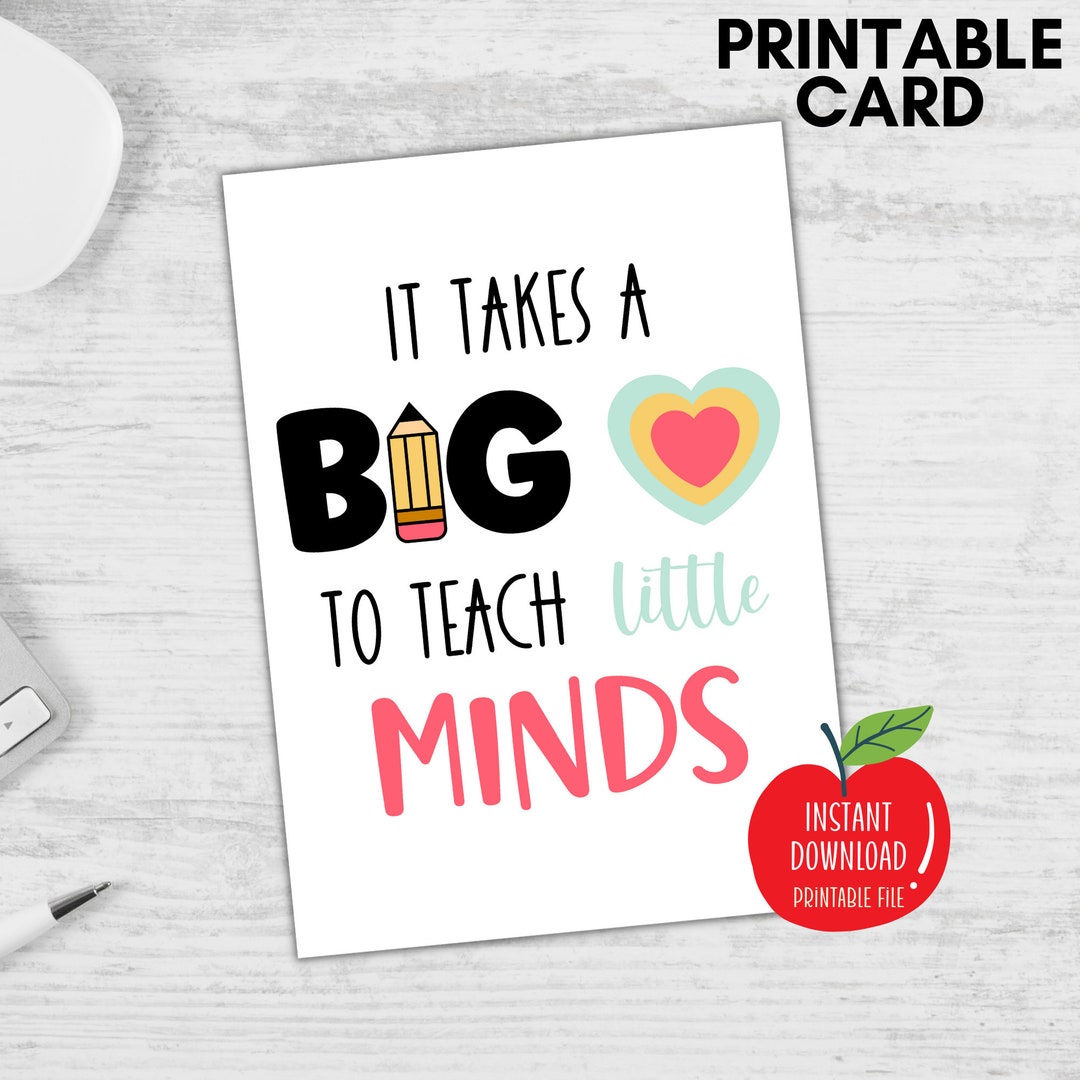 Teacher Appreciation Printable Card Last Day of School Teacher Gift ...