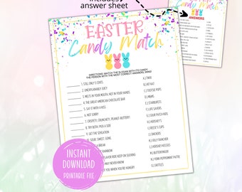 Easter Candy Match Game | Easter Printable Games | Candy Slogan Game | Game for Kids & Adults | Classroom Fun | Office Party Game