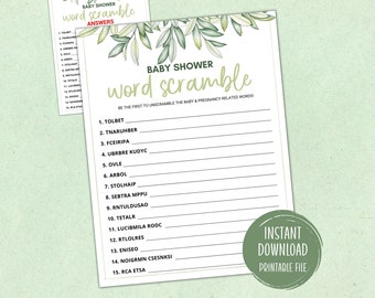 Baby Shower Games Printable Boy Girl Neutral Floral Print Theme Flowers Gender Games Baby Shower Instant Download Party Games Print pdf