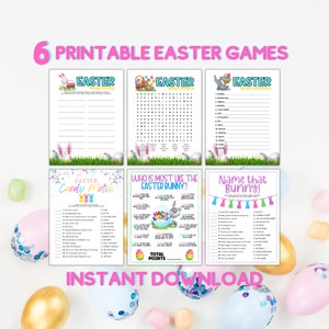 Easter Games Printables | Bundle Games for Kids and Adults Family Teens Work | Office Classroom Outdoor Easter Party Game | Instant Download