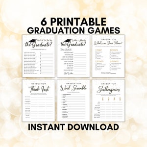 Graduation Games | Graduation Printable Games | Who Knows the Graduate Best | On Your Phone Game | Graduation Party Game | Think Fast Game