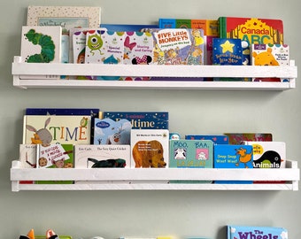 ONE (1) Handmade Nursery Bookshelf, Kids Bookshelf, Floating Shelves, Wood Shelves, Children Bookshelves, Bookcase Hanging Bookshelf